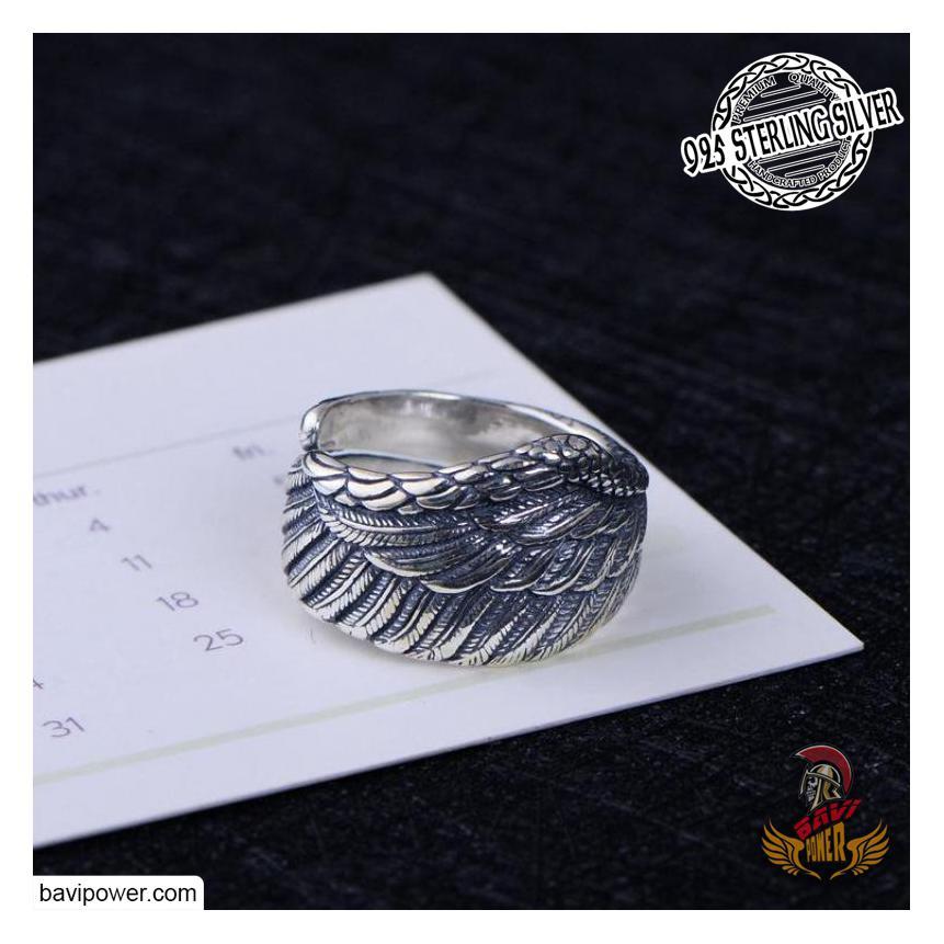 925 Sterling Silver Raven Wing Ring