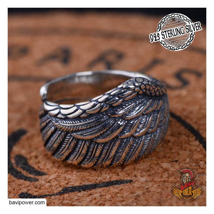 925 Sterling Silver Raven Wing Ring