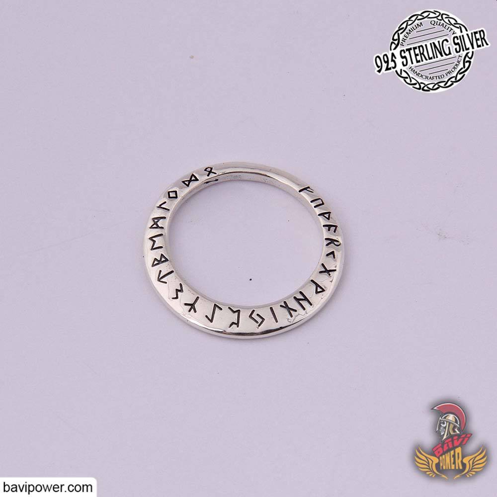 925 Sterling Silver Rune Circle Pendant