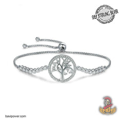 925 Sterling Silver Tree of Life Adjustable Bracelet
