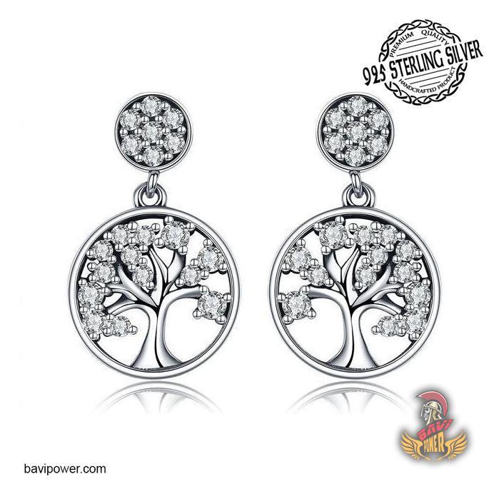 925 Sterling Silver Tree of Life Drop Earrings for Women
