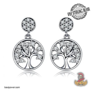 925 Sterling Silver Tree of Life Drop Earrings for Women