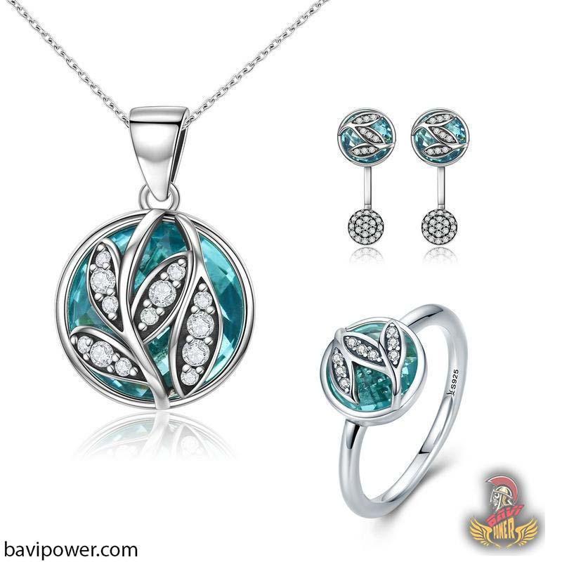 925 Sterling Silver Tree of Life Jewelry Set Necklace Earrings & Ring