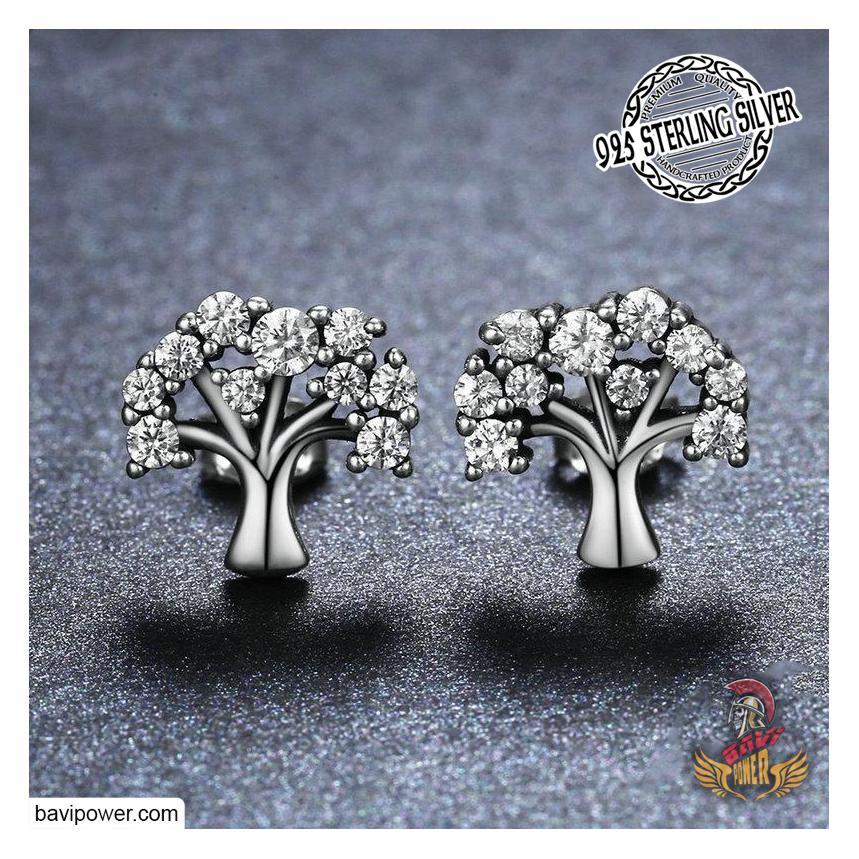 925 Sterling Silver Tree of Life Stud Earrings