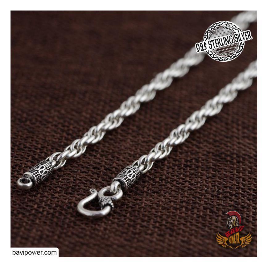 925 Sterling Silver Twisted Chain Necklace For Men