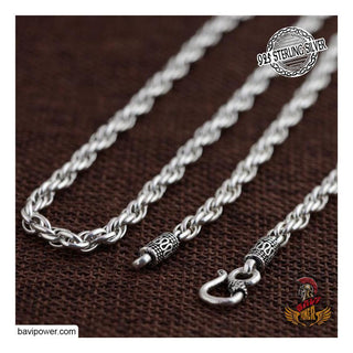 925 Sterling Silver Twisted Chain Necklace For Men