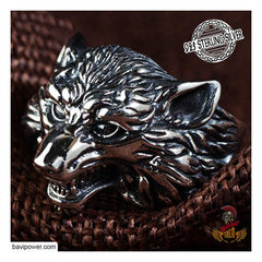 925 Sterling Silver Viking Fenrir Wolf Ring