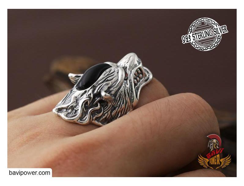925 Sterling Silver Wolf Ring