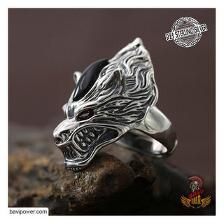 925 Sterling Silver Wolf Ring