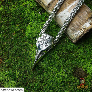 Aegishjalmur Raven Skull Necklace