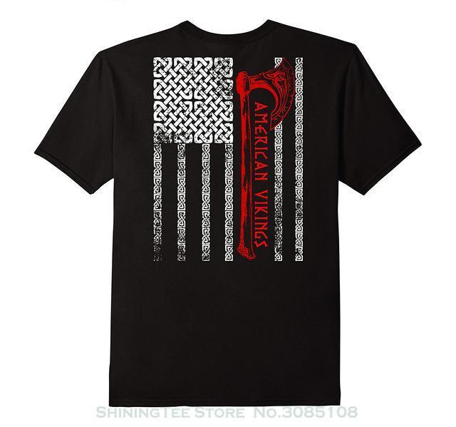 BaviPower Viking T-shirt American Vikings Flag