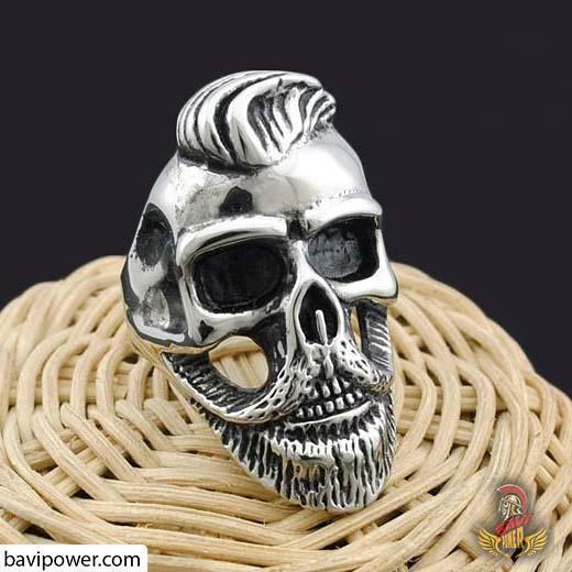 Beard Viking Skull Ring