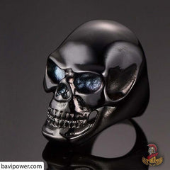 Biker Skull Ring Black/Gold
