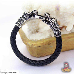 Braided Leather Dragon Bracelet