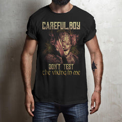 bavipower-viking-jewelry-Careful, boy. Don't test the Viking in me-BaViPower-Gildan Short-Sleeve T-Shirt-Black-S-BaViPower