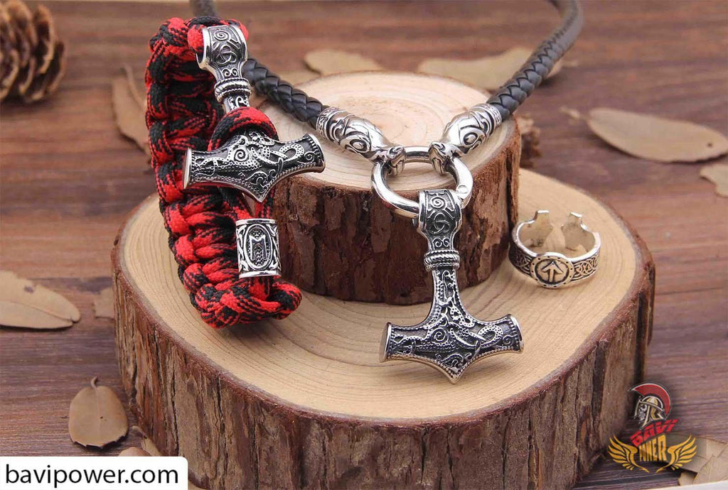 Combo Thor Hammer 3 items: Necklace, Bracelet, Ring