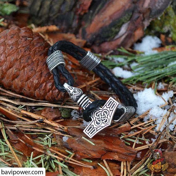 Fenrir Thor's Hammer Necklace & Bracelet Set