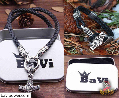 Fenrir Thor's Hammer Necklace & Bracelet Set