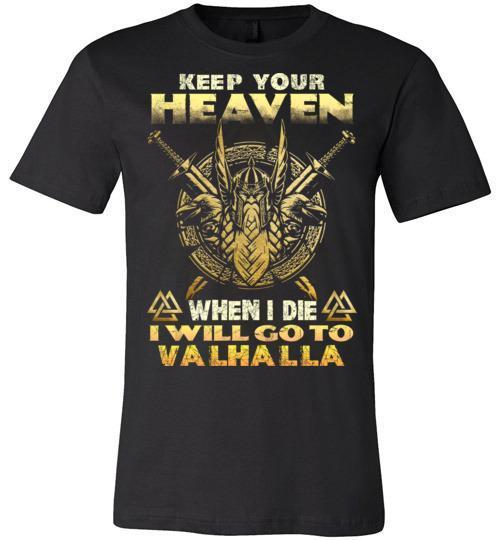 bavipower-viking-jewelry-Keep your heaven-BaViPower-Canvas Unisex T-Shirt-Black-S-BaViPower
