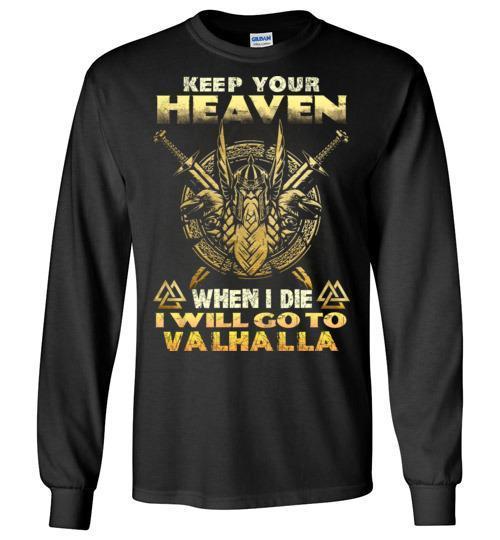 bavipower-viking-jewelry-Keep your heaven-BaViPower-Gildan Long Sleeve T-Shirt-Black-S-BaViPower