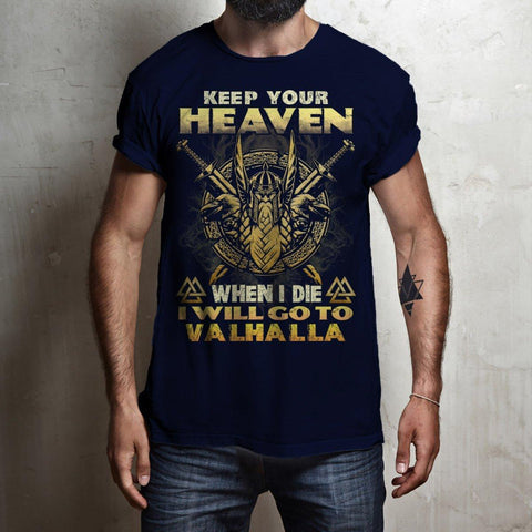 bavipower-viking-jewelry-Keep your heaven-BaViPower-Gildan Short-Sleeve T-Shirt-Black-S-BaViPower