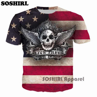 bavipower-viking-jewelry-Live Free Or Die USA Skull 3D T Shirt-3d t-shirt-BaViPower-US XL-BaViPower