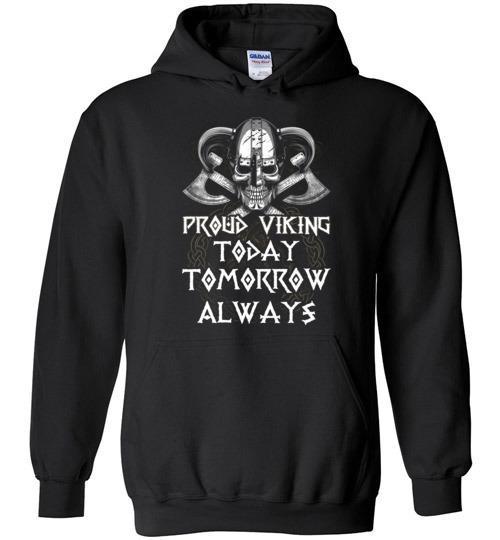 bavipower-viking-jewelry-Proud Viking. Today. Tomorrow. Always-BaViPower-Gildan Heavy Blend Hoodie-Black-S-BaViPower