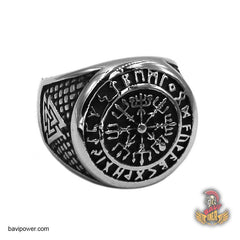 Runic Vegvisir Symbol Ring