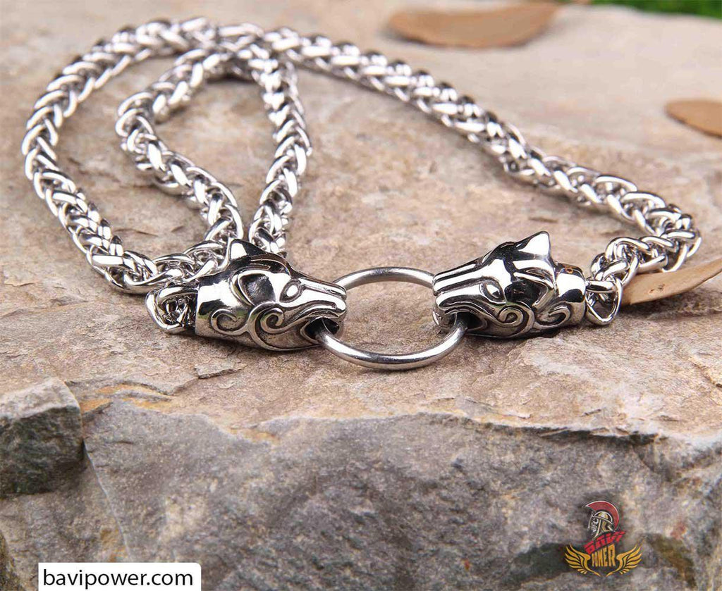 Stainless Steel Big Wolf Chain Necklace