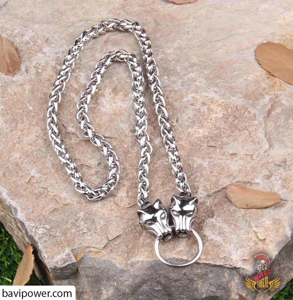 Stainless Steel Big Wolf Chain Necklace