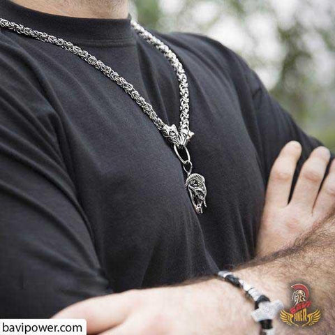 Stainless Steel Big Wolf King Chain Necklace