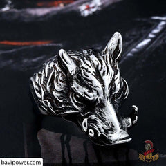 Stainless Steel Gullibursti Boar Ring