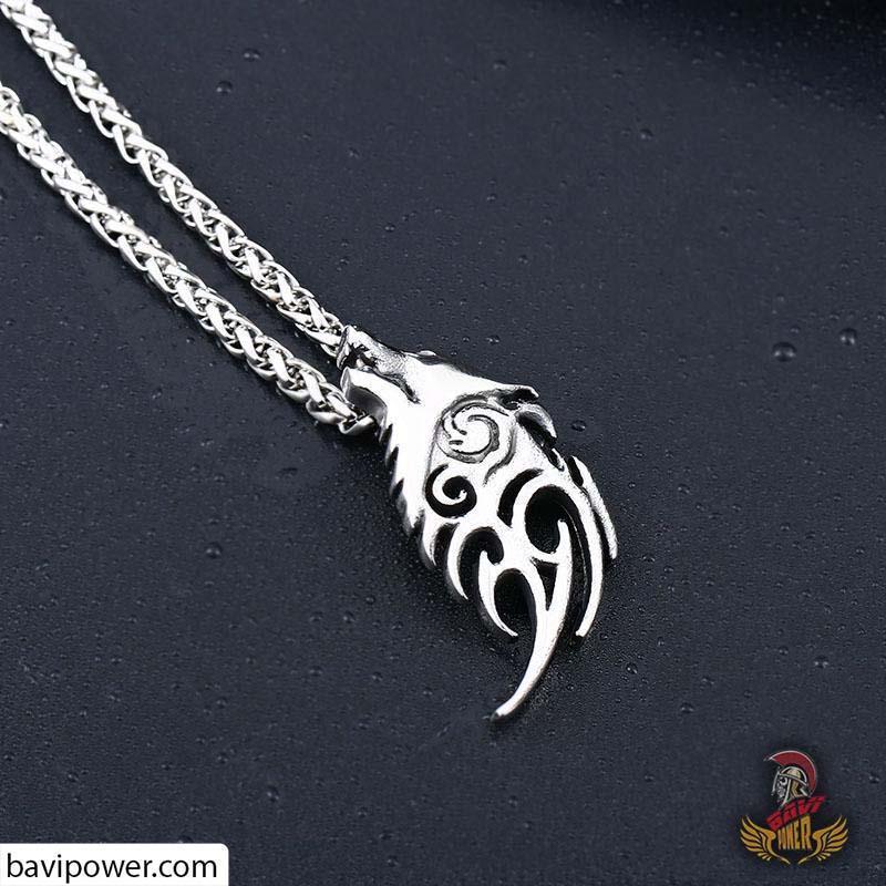 Stainless Steel Howling Wolf Pendant