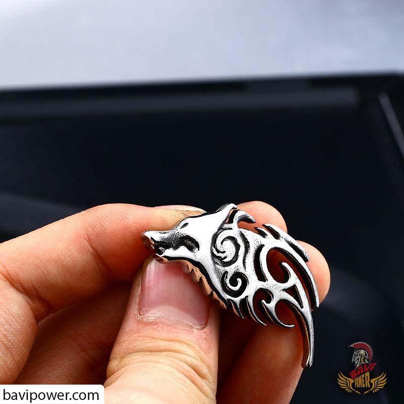 Stainless Steel Howling Wolf Pendant