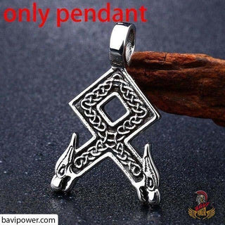 Stainless Steel Othala Rune Pendant