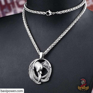 Stainless Steel Raven Pendant Necklace