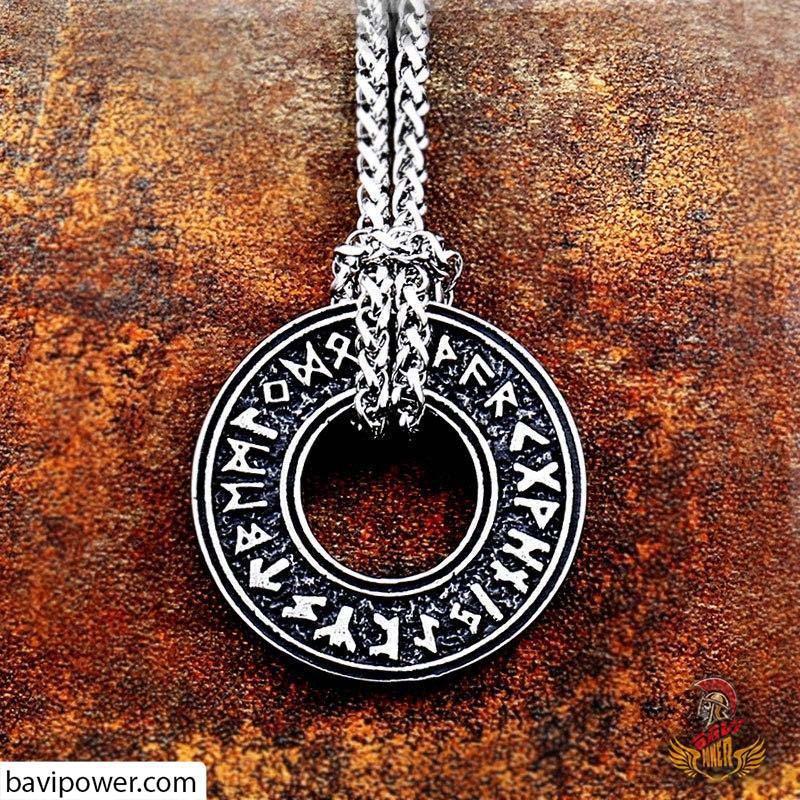 Stainless Steel Runic Circle Pendant