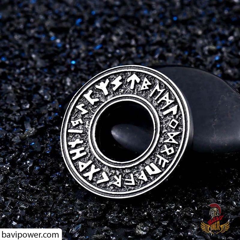 Stainless Steel Runic Circle Pendant