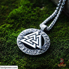 Stainless Steel Runic Valknut Pendant Necklace BP8-259