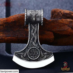 Stainless Steel Triquetra Battle Axe Pendant