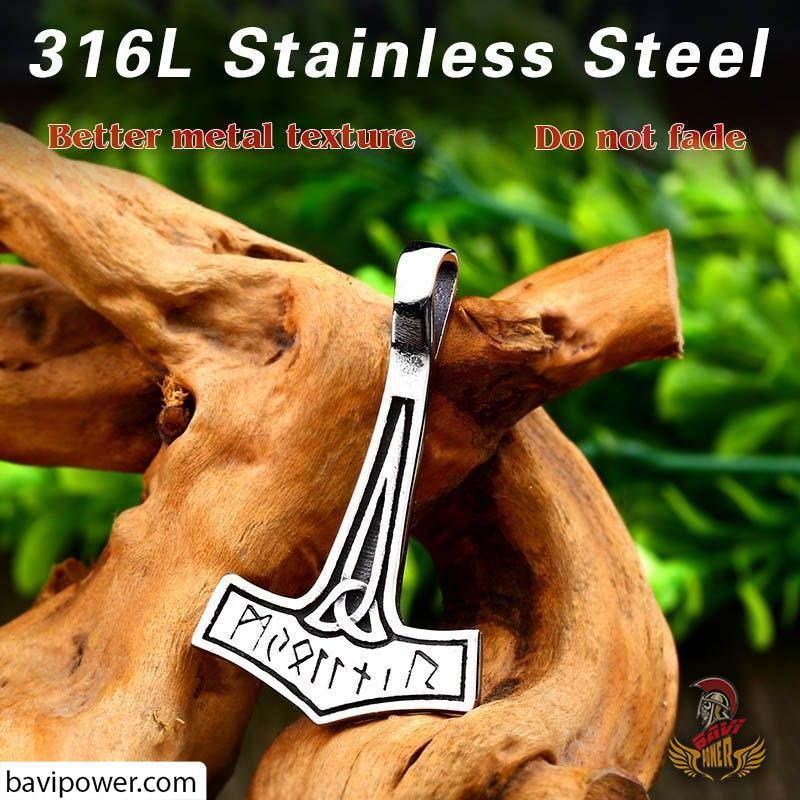 Stainless Steel Triquetra Mjolnir Pendant