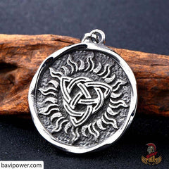 Stainless Steel Triquetra Sun Pendant