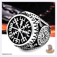 Stainless Steel Vegvisir Ring