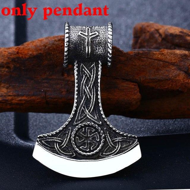 Stainless Steel Viking Axe Pendant Necklace