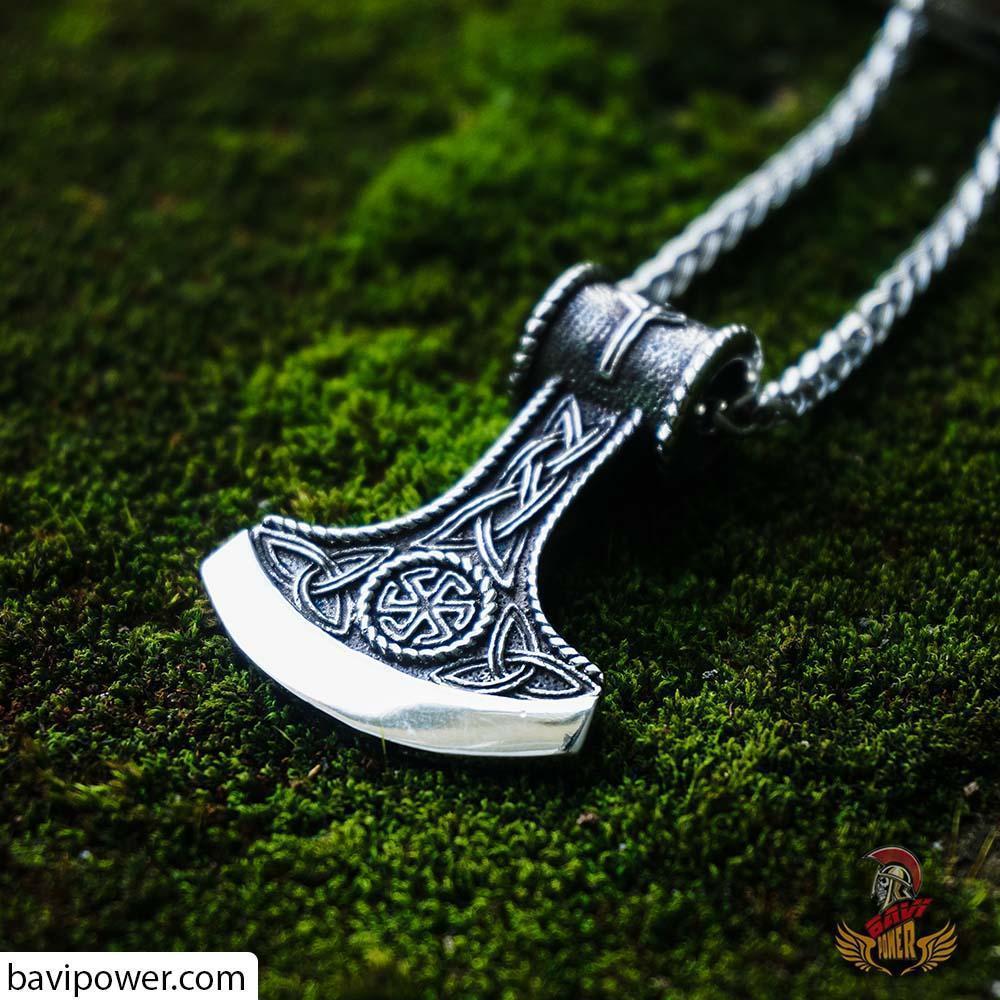 Stainless Steel Viking Axe Pendant Necklace