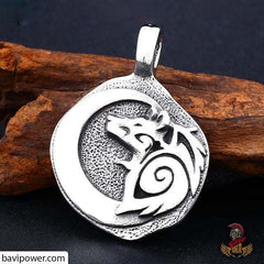 Stainless Steel Wolf Amulet Pendant