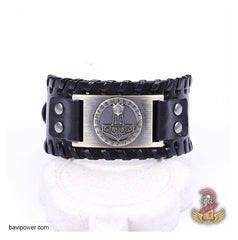 Thor's Hammer Braided Genuine Leather Bangle Bracelet