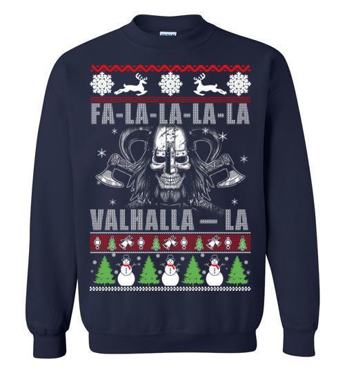 bavipower-viking-jewelry-VALHALLA-LA Christmas Shirt-shirt-BaViPower-Sweatshirt-Navy-S-BaViPower
