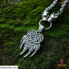 Viking Bear Paw Pendant Necklace