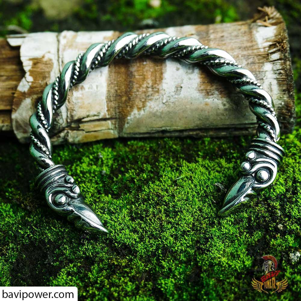 Viking Raven Head Bracelet